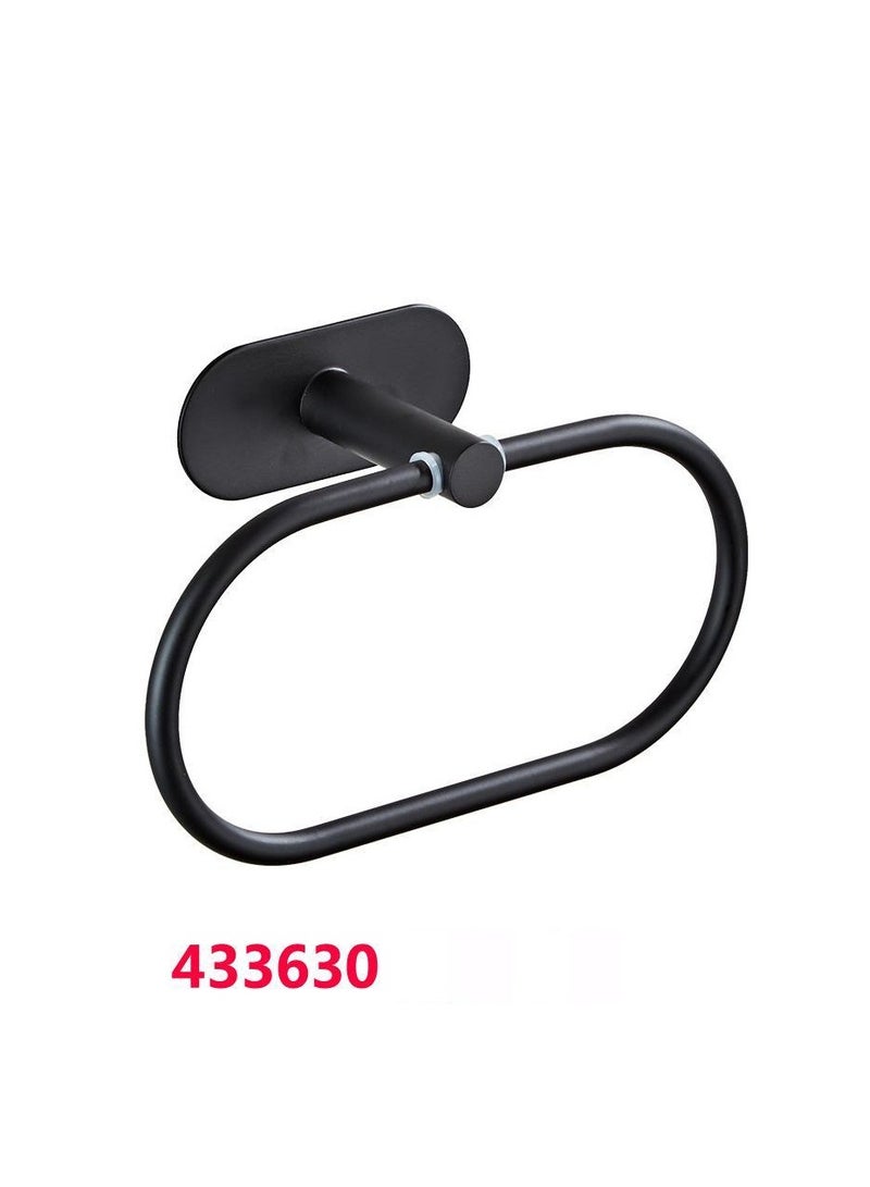 Loquat Cross-border Bathroom Hardware Elliptical Towel Ring(Black Towel Ring) 