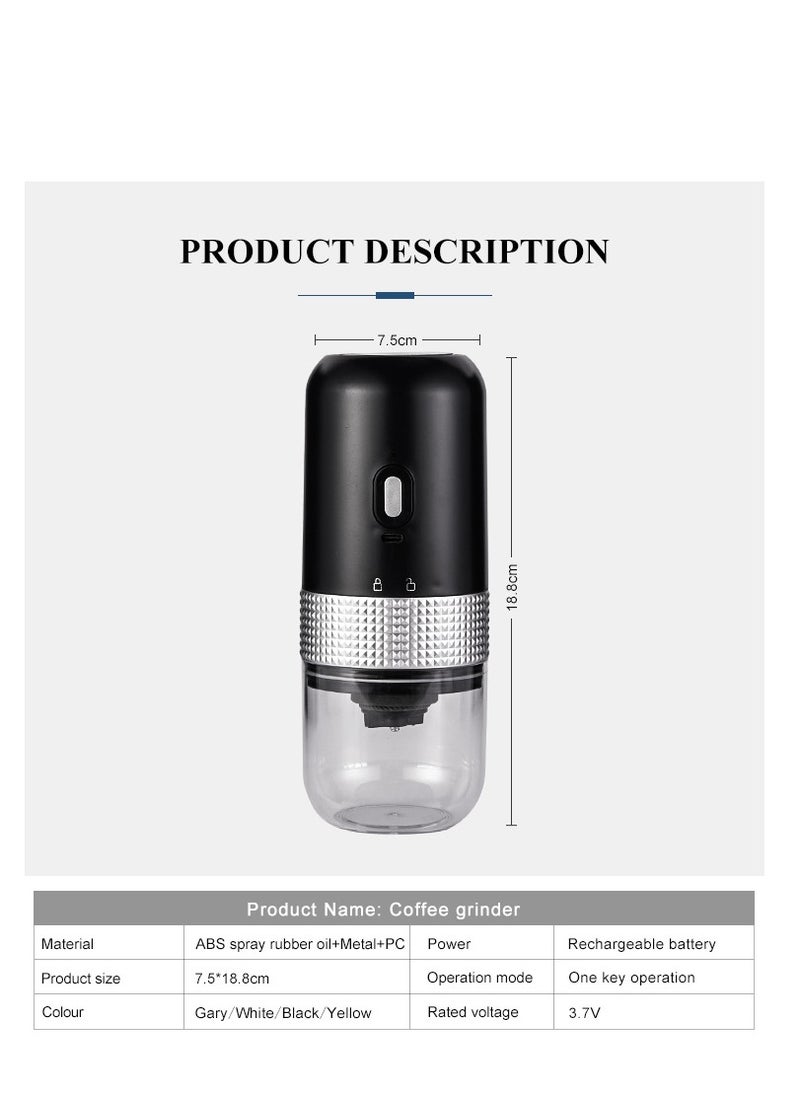 AMBERJACK - Coffee Grinder Electric Burr, Small Cordless Coffee Grinder Mini with Multi Grind Setting, Portable Coffee Bean Grinder Automatic for Camping Espresso Pour Over French Press, USB C - Image 1