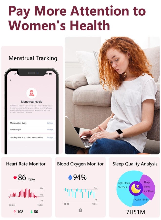 KALINCO Smart Watch, 44mm Smartwatch Answer Make Calls, Alexa 1.83" Fitness Watch, IP68 Waterproof Fitness Tracker Women Men, Heart Rate/Sleep Monitor, 100+ Sports Pedometer Watch for Android & iOS Phone - Image 3