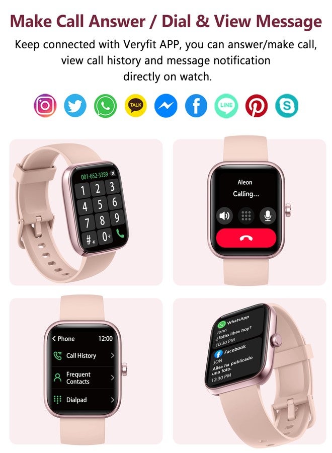 KALINCO Smart Watch, 44mm Smartwatch Answer Make Calls, Alexa 1.83" Fitness Watch, IP68 Waterproof Fitness Tracker Women Men, Heart Rate/Sleep Monitor, 100+ Sports Pedometer Watch for Android & iOS Phone - Image 4