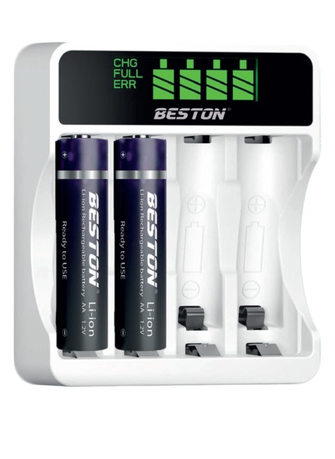 BST-C9026L Fast Charger with LCD Display and 4 Pieces of 2500mAh Batteries