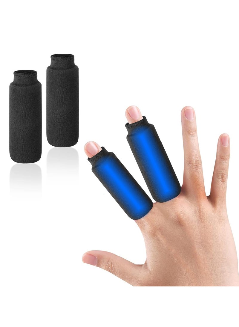 2 Pack Finger Ice Pack, Finger Cold Gel Ice Pack, Cold And Hot Compress, Reusable Cryotherapy Compression Sleeve, Suitable For Hand And Toe Injuries, Arthritis, Sprains, Etc., Black - Image 1
