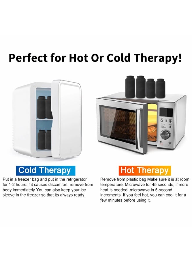 2 Pack Finger Ice Pack, Finger Cold Gel Ice Pack, Cold And Hot Compress, Reusable Cryotherapy Compression Sleeve, Suitable For Hand And Toe Injuries, Arthritis, Sprains, Etc., Black - Image 2