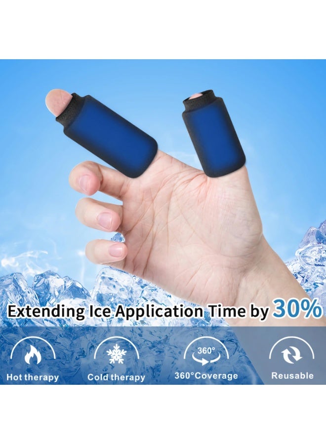 2 Pack Finger Ice Pack, Finger Cold Gel Ice Pack, Cold And Hot Compress, Reusable Cryotherapy Compression Sleeve, Suitable For Hand And Toe Injuries, Arthritis, Sprains, Etc., Black - Image 5