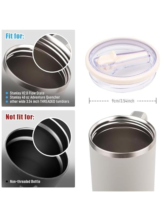 TRASSLE 2 Pack 40 oz Tumbler Flip Straw Lid Replacement,Splash Resistant Tumbler Lids,Reusable Tumbler Cover for Cup  - Image 3