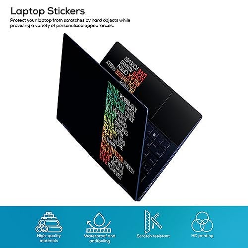 Galaxsia Think Positively Quoto Top+Wrist Pad Vinyl Laptop Skin/Sticker/Cover for 14 Inches Laptops Laminated-Removable-HD Quality Compatible for Hp-Dell-Sony-Lenovo-Asus etc.(13.8x9.6 Inches) - Image 2