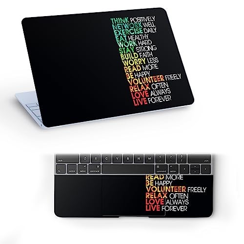 Galaxsia Think Positively Quoto Top+Wrist Pad Vinyl Laptop Skin/Sticker/Cover for 14 Inches Laptops Laminated-Removable-HD Quality Compatible for Hp-Dell-Sony-Lenovo-Asus etc.(13.8x9.6 Inches) - Image 1