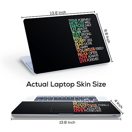 Galaxsia Think Positively Quoto Top+Wrist Pad Vinyl Laptop Skin/Sticker/Cover for 14 Inches Laptops Laminated-Removable-HD Quality Compatible for Hp-Dell-Sony-Lenovo-Asus etc.(13.8x9.6 Inches) - Image 3