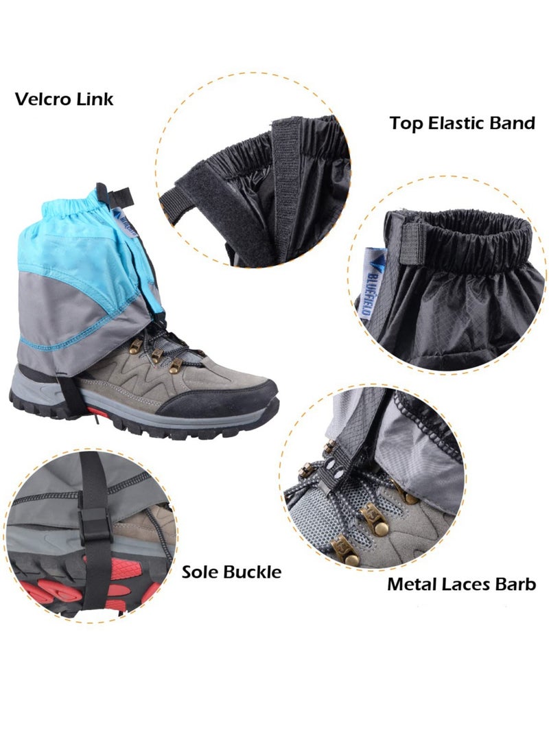 SYOSI Waterproof Gaiters, Low Ankle Running Gaiters with UV Protection for Men Women Hiking Lower Trail Running Gaiters Lightweight Boot Gaiters Hiking Walking - Image 2