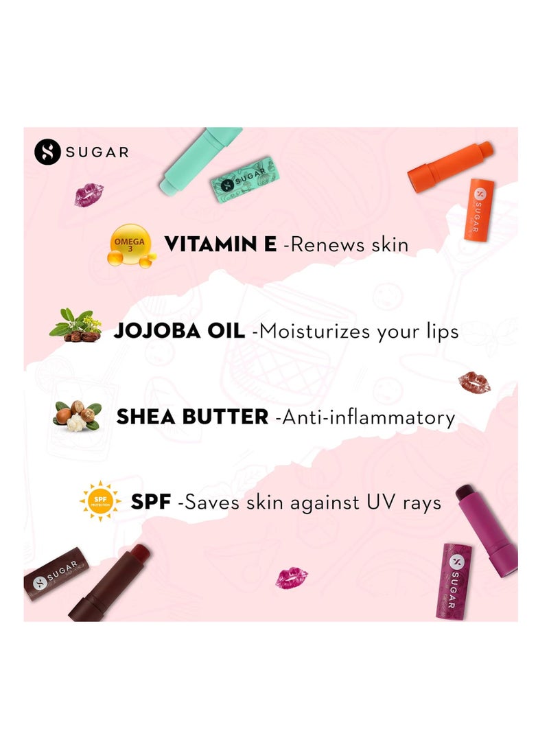 SUGAR Cosmetics Tipsy Lips Moisturizing Balm Lip Moisturizer for Dry and Chapped Lips Enriched with Shea Butter and Jojoba Oil - Image 3