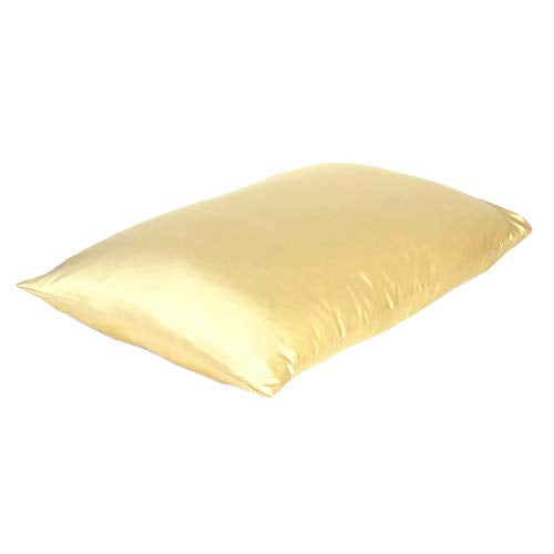 Oussum Satin Silk Pillowcase Cover Soft and Comfortable Hair & Skin Envelop Closure Home Decor Single Pcs with Free Scrunchie (Banana Cream, Standard Size(20"x26") - Image 3