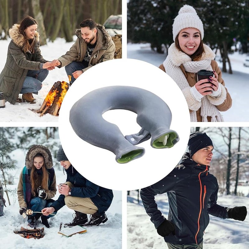 Gray Neck Heating Wrap 1800ml Hot Water Bottle for Muscle Relaxation Stress Relief Home Bed Travel - Image 5