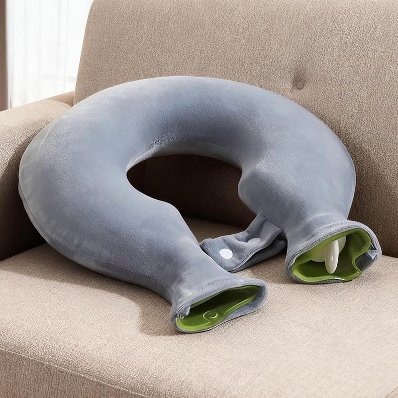 Gray Neck Heating Wrap 1800ml Hot Water Bottle for Muscle Relaxation Stress Relief Home Bed Travel - Image 4