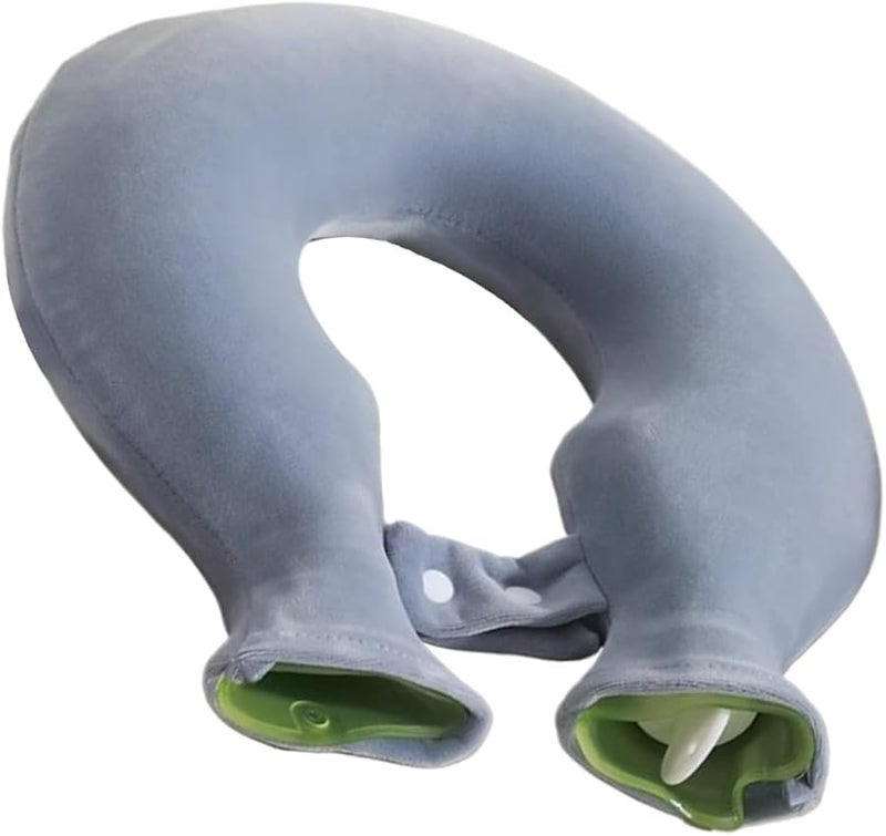Gray Neck Heating Wrap 1800ml Hot Water Bottle for Muscle Relaxation Stress Relief Home Bed Travel - Image 1