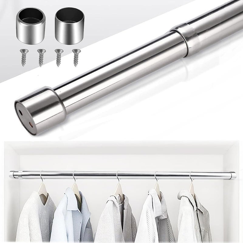 Moonmen Telescopic Closet Pole Wardrobe Closet Rails, Closet Rod for Hanging Clothes, Wardrobe Rod for Hanging Clothes, Stainless Steel Closet Pole 31-160cm (47-80cm) - Image 1