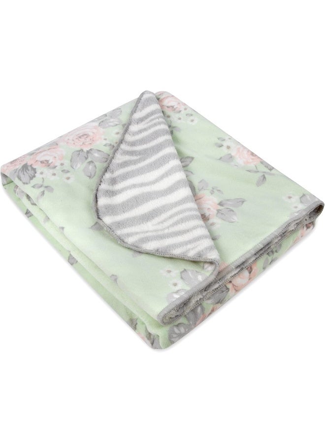 Baby Essentials Baby Essentials Sherpa Fleece Blankets for Boys and Girls – Colorful, Reversible Swaddle Blankets for Newborns, Infants, Toddlers, and Nursery (Floral & Zebra)  - Image 3