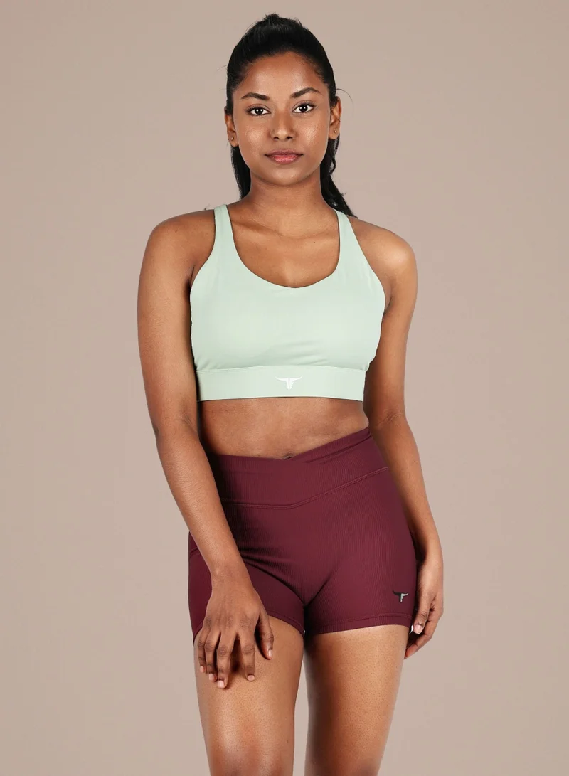 ثوجفيت BraveBod Cross Waist V Cut Shorts - Burgundy