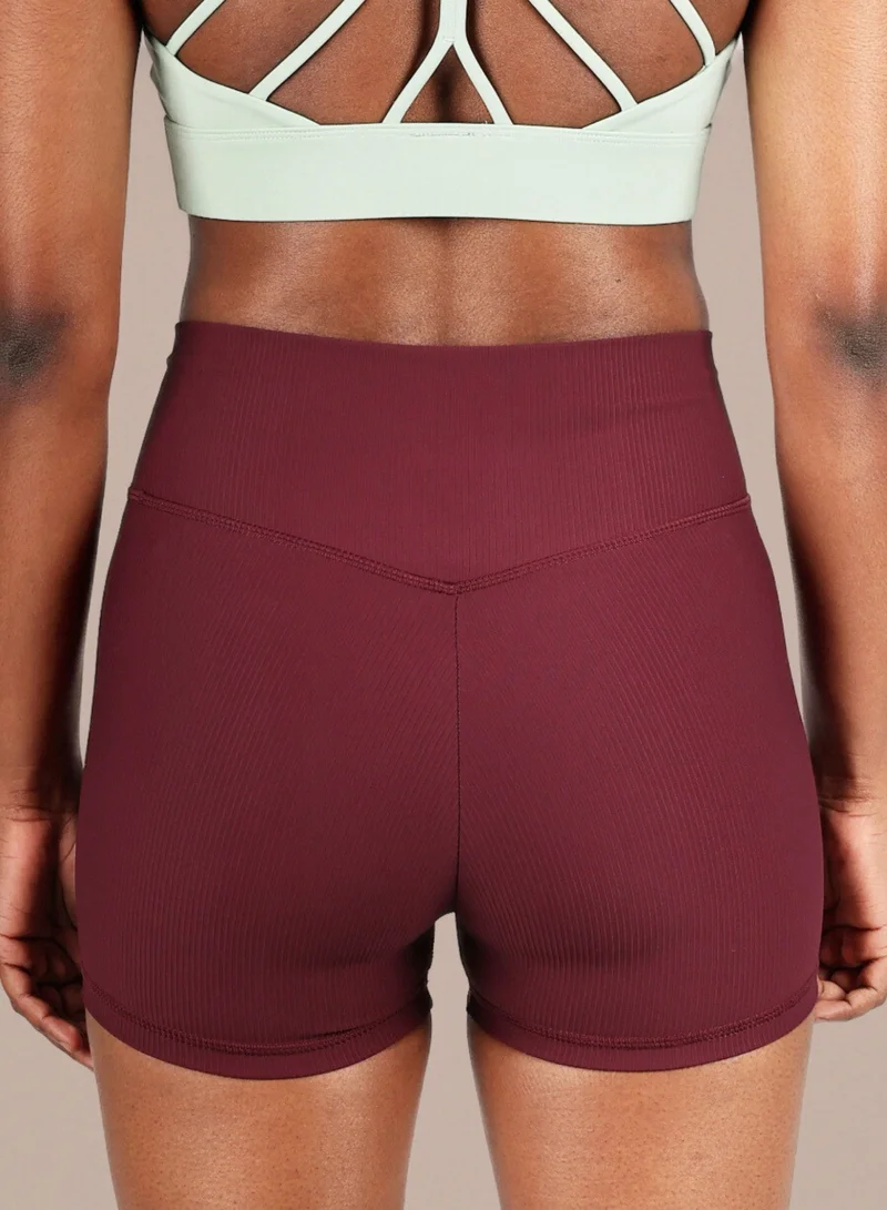 ثوجفيت BraveBod Cross Waist V Cut Shorts - Burgundy
