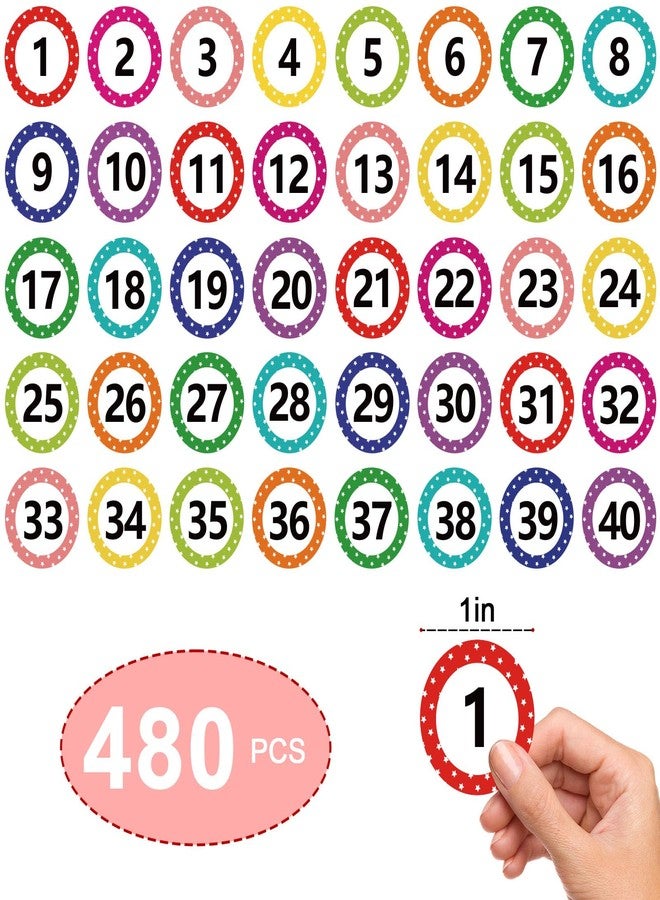 Dreecy 1 Inch Number Stickers 1-40, 24 Sheets Consecutive Number Labels, Colored Number Decals, Inventory Sticker, Removable Dot Stickers for Classroom, Office, Storage, Indoor, Boxes (10 Colors) - Image 3