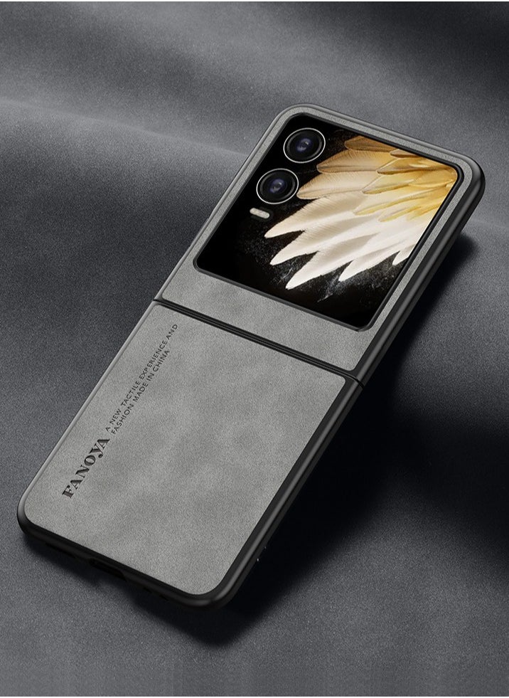 General - Compatible with Tecno Phantom V Flip 2 5G Case Premium PU Leather Texture Phone Case for Phantom V Flip2 Silicone Protective Shell Cover - Image 1