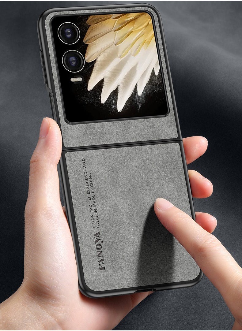 General - Compatible with Tecno Phantom V Flip 2 5G Case Premium PU Leather Texture Phone Case for Phantom V Flip2 Silicone Protective Shell Cover - Image 1
