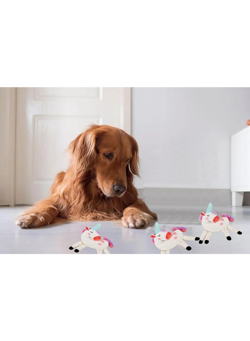 أن ان سي بيتس لعبة الكلاب للمضغ العدواني، لعبة الكلاب القطيفة المقاومة للتمزق مع شكل حصان يونيكورن ومواد قطيفة متينة، مناسبة لتنظيف الأسنان وتخفيف التوتر، لا تحتاج إلى بطارية (أبيض) - Image 1