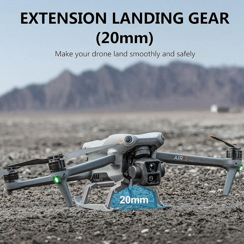 Luckam Landing Gear for DJI Air 3, Leg Foldable Extended Leg Height Extended Kit for DJI Air 3 Fly More Combo Drone Accessories(Grey) - Image 3