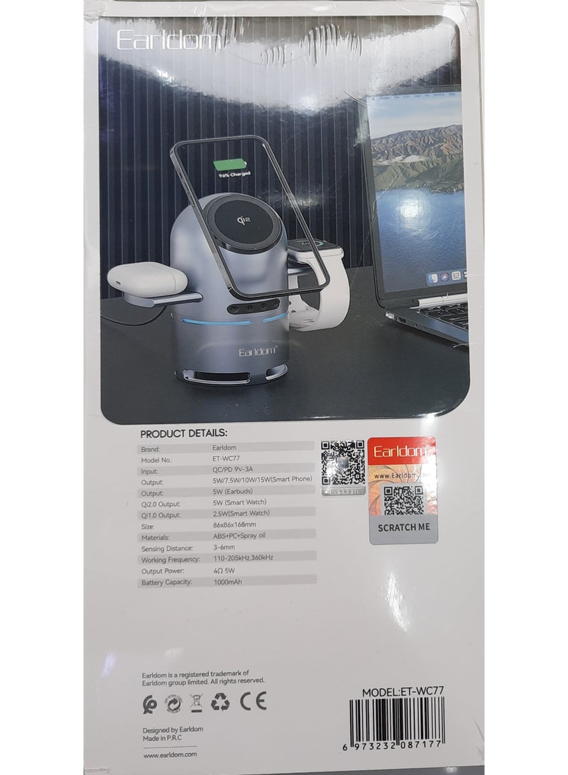 أيرلدوم شاحن لاسلكي متعدد الوظائف للساعة والهاتف المحمول ومكبر الصوت - Image 2