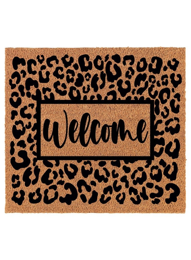 mip Welcome Doormat Coco Coir Door Mat Gift Welcome Leopard Print (24" x 16") - Image 1