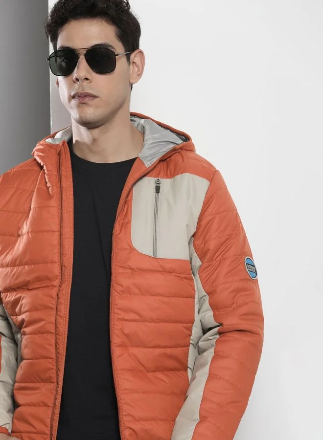 ذا انديان كراج كو The Indian Garage Co Men Slim Fit Solid Round Neck Long Sleeves Jacket
