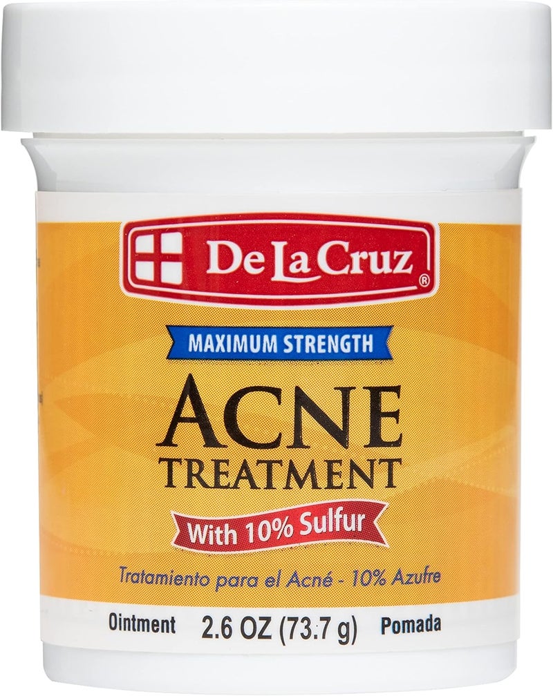 De La Cruz Maximum Strength Sulfur Acne Treatment Ointment - 10% Sulfur for Face and Body, 2.6 OZ - Image 1