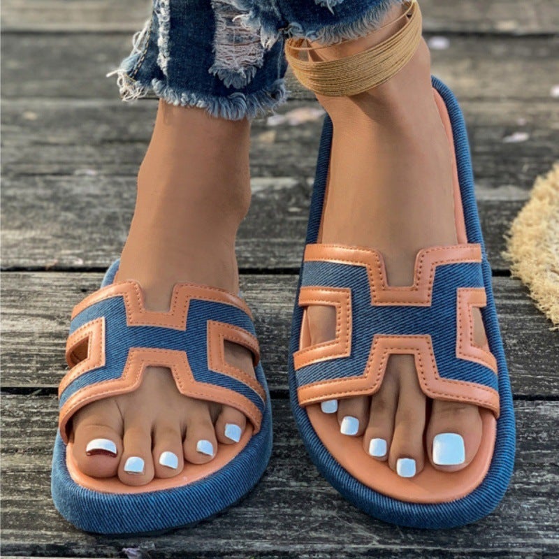Slippers Women'S 2025 Color Matching Casual Fashion Plus Size Slippers - Image 5