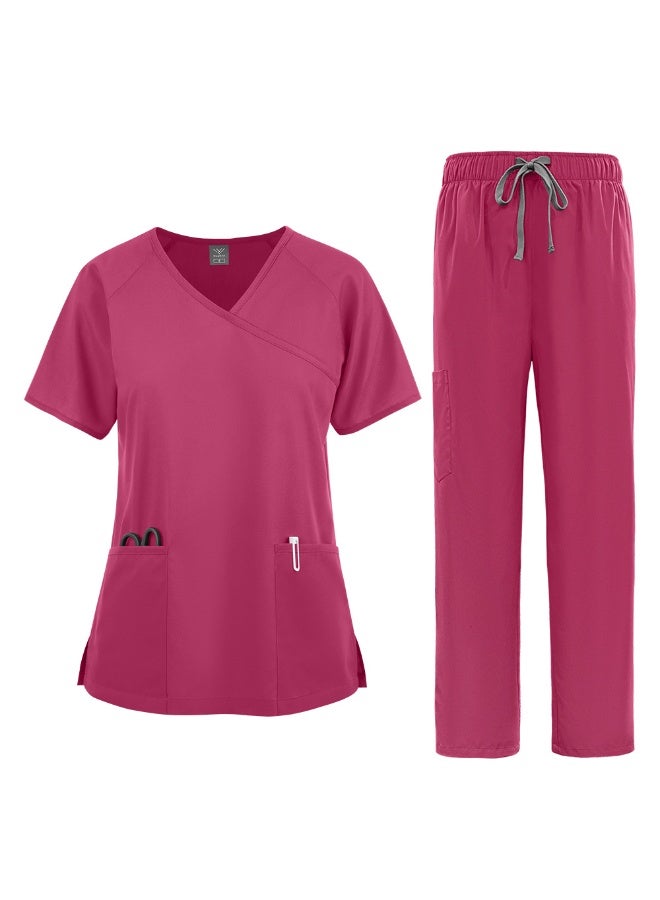 NIBEMINENT Doctor Nurse Nursing Clothes Nursing Elastic Pants Spa Top Pants Supplies Nurse Suit Workwear - Image 1