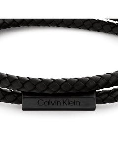 CALVIN KLEIN Calvin Klein Men's Black Leather Bracelet - 35000209  - Image 2