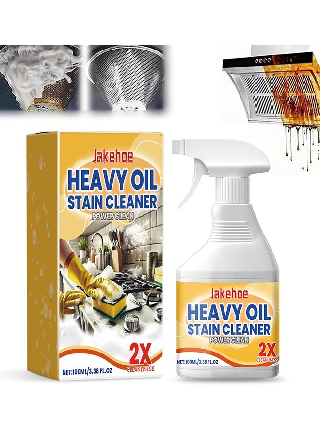 Jakehoe Heavy Oil Stain Cleaner, Heavy Duty Degreaser Cleaner Spray for Stubborn Oil Stains for Kitchen Surfaces All Purpose Cleaning Supplies (100ml) - Image 1