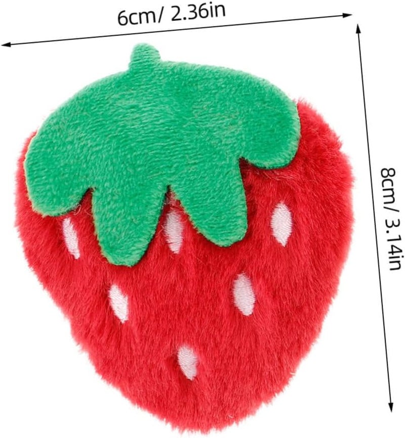 Kisangel 10pcs Cute Strawberry Plush Pins for DIY Crafts Iron-On Patches for Clothing Bags and Accessories Soft Fabric Strawberry Appliques for Boys and Girls and Teens - Image 2