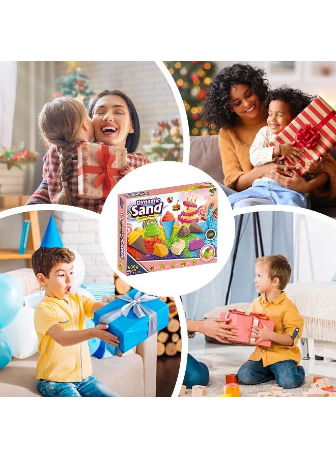 رمل سحري ملون للأطفال  – Dynamic Sand 🏖️🌈   رمل ناعم قابل للتشكيل يمنح طفلك تجربة ممتعة ومليئة بالإبداع! 500 غرام من الرمل الملون  - مناسب للأطفال +3 سنوات  -مثالي لتنمية مهارات الإبداع والحس الحسي - آمن وممتع للّعب داخل المنزل   اصنع عالمك الرملي الخاص بكل الألوان! - Image 3
