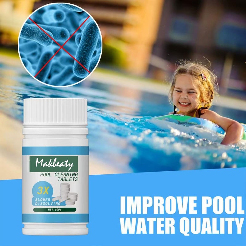 Makbeaty Pool Cleaning Tablets Disinfection Effervescent Tablets Effectively Guard Against Bacteria Purifying water quality（2 pieces） - Image 2