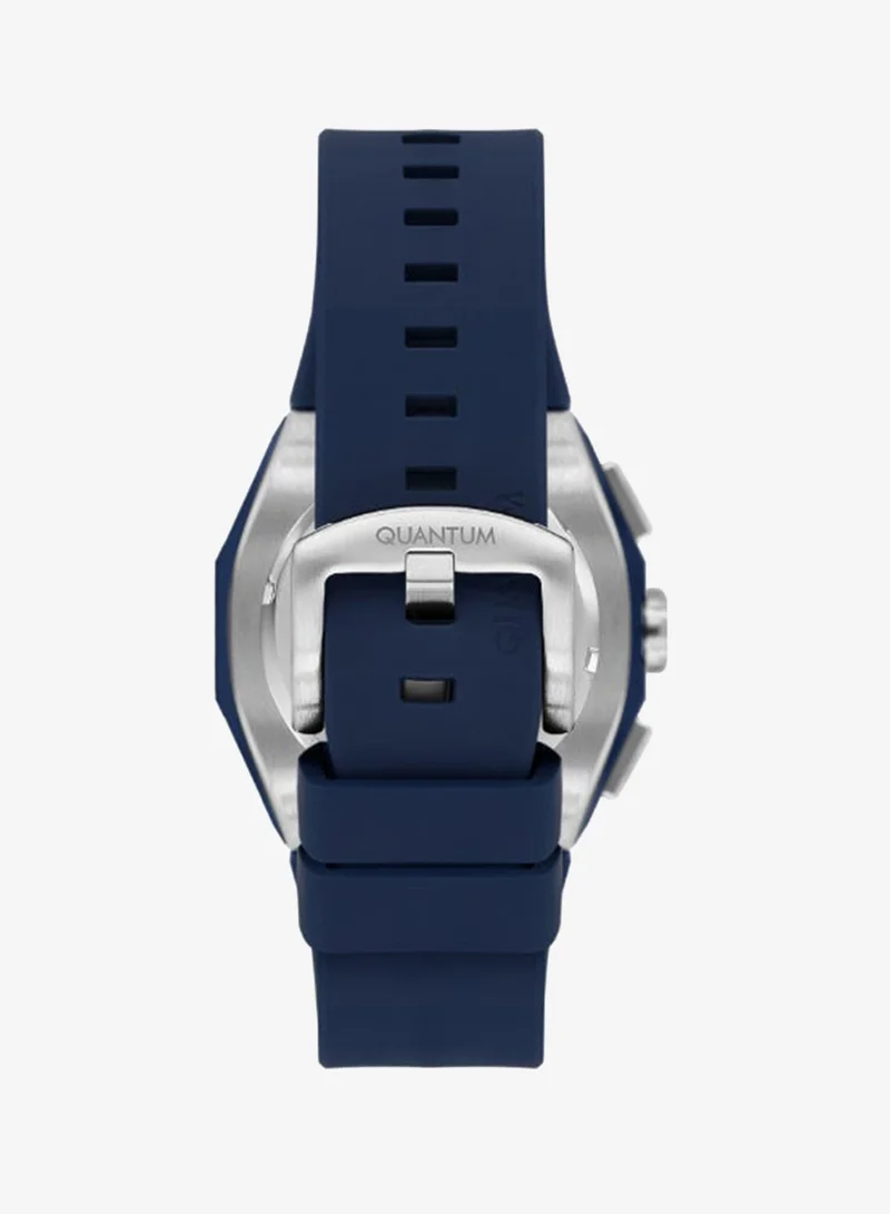Quantum Dark Blue Men's Silicone Chronograph Watch HNG1170.399 - 46 mm for Men | Best Price UAE