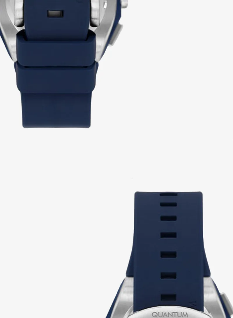 Quantum Dark Blue Men's Silicone Chronograph Watch HNG1170.399 - 46 mm for Men | Best Price UAE