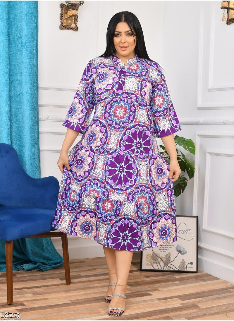 Gerenic - Women's loose-fitting midi robe with harmonious colors - Image 1