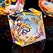 Froggod Octopus Liquid Core DND Dice Set 7Pcs Sharp Edge DD Dice with Gift Box for Dungeons and Dragons RPG MTG D and D Role Playing White Gold Resin - Image 4