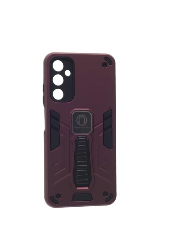 Hard Silicone Back Cover with Magnetic Kickstand for Samsung Galaxy A05S - Burugndy - Image 1