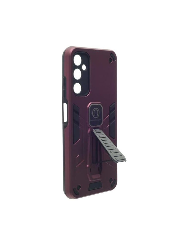 Hard Silicone Back Cover with Magnetic Kickstand for Samsung Galaxy A05S - Burugndy - Image 2