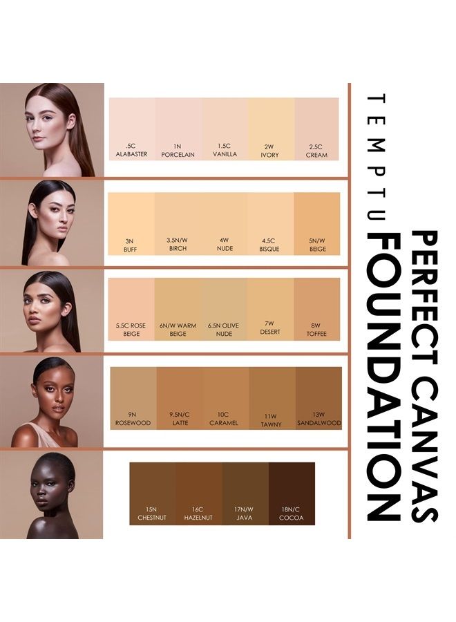 Temptu Perfect Canvas Hydra Lock Foundation, Ivory, 1 Fl Oz