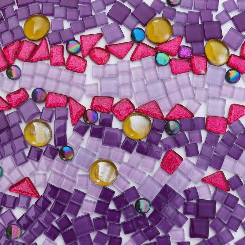 LITMIND 11LB Purple Mixed Irregular Crystal Glass Mosaic Tiles for Crafts Perfect for Mosaic Art Projects Puzzles and Home Dcor - Image 2