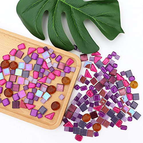 LITMIND 11LB Purple Mixed Irregular Crystal Glass Mosaic Tiles for Crafts Perfect for Mosaic Art Projects Puzzles and Home Dcor - Image 3