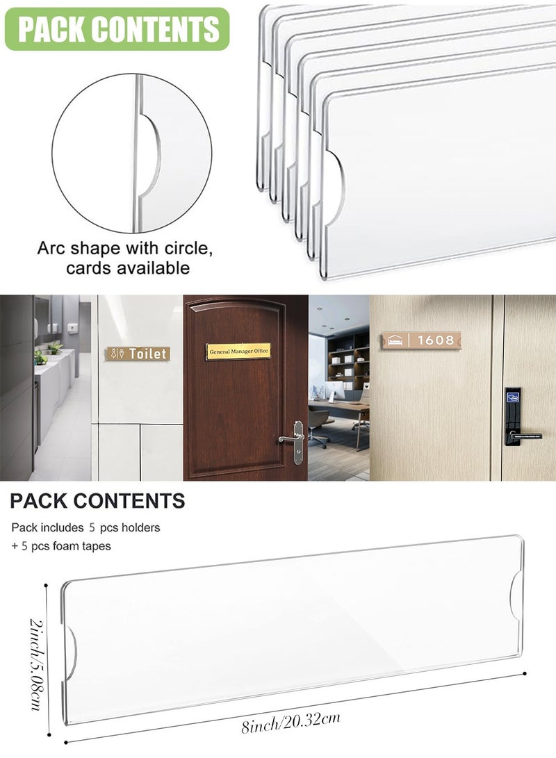 NajmStyle Acrylic Wall Name Plate Holder,Clear Plastic Sign Label Frame with Adhesive Tape,Horizontal Wall Name Plates for Door,Office Nameplate Display Trays for Office Home - Image 4