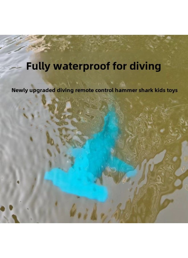 Upgraded Remote Control Hammerhead Shark Diving Children Waterproof Remote Control Submarine Model Shark Toy-Color:[black] Remote Control Sawtooth Shark  - Image 5