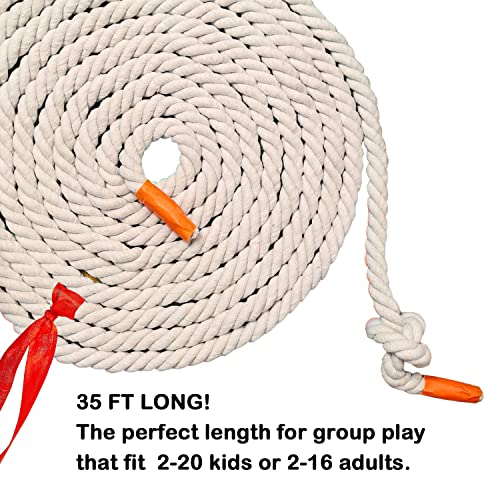 Niantime 35Ft Tug of War Rope Field Day Family Reunion Tug Rope Natural Cotton Tug of War Rope for Kids and Adults, Summer Campe, Yard Games, Outdoor Camping Picnic Games, Team Building - Image 5